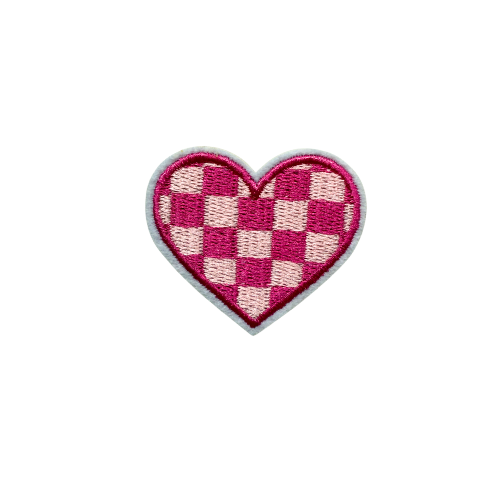 Pink on Pink Checker Heart